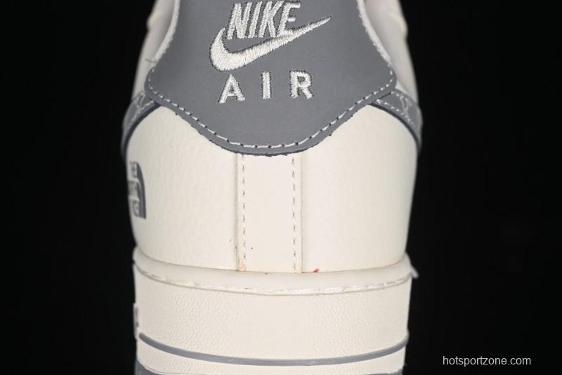 Nike Air Force 1 '07 Low The North Face Bear Collaboration - Beige Grey Swoosh Low-Top Casual Sneakers - KK1988-011