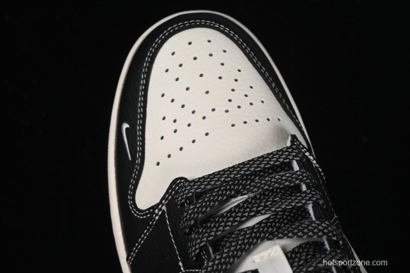 Nike Air Jordan 1 Low Stussy Collaboration - Black Sail Stitched Retro Basketball Shoes - CF3688-023