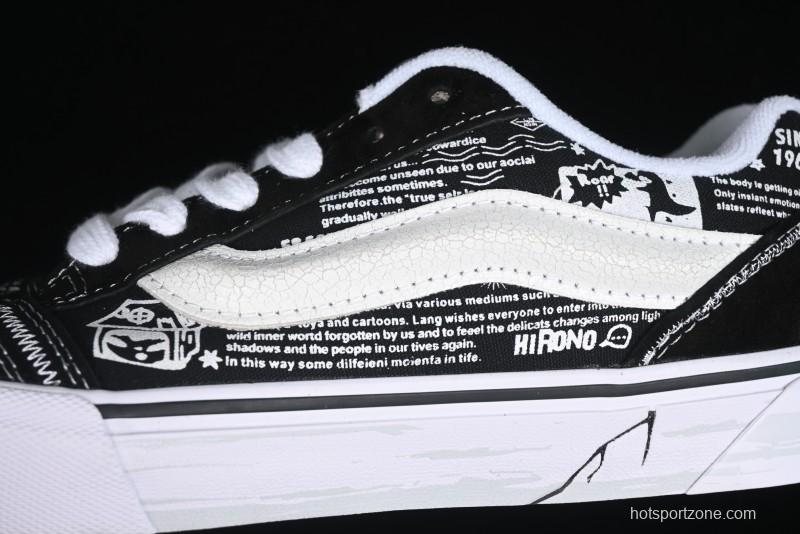 Vans HIRONO x Vans Knu Skool Bubble Mart Xiao Ye Graffiti Low-Top Casual Skate Shoes - VN0009QWFGI