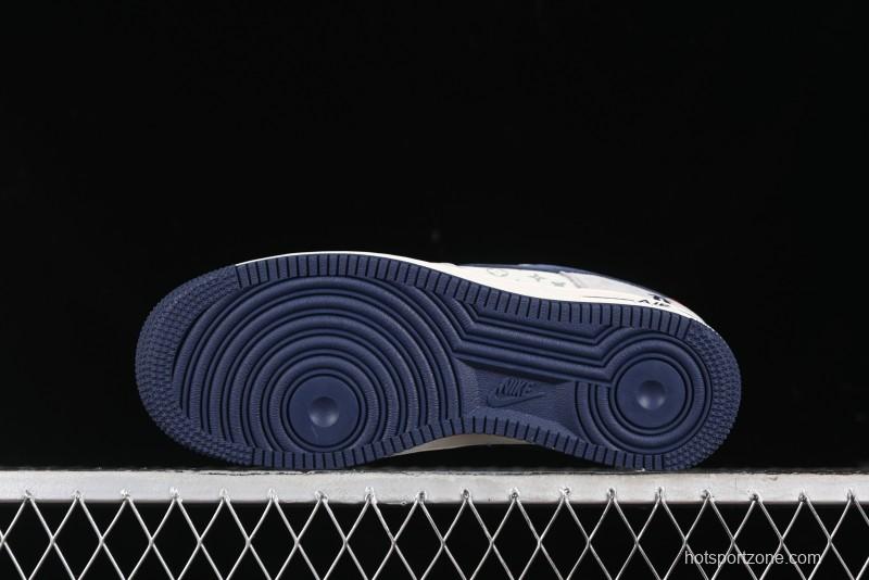 Nike Air Force 1 '07 Low Violent Bear Collaboration - Grey Blue Print Low-Top Casual Sneakers - SJ9188-001