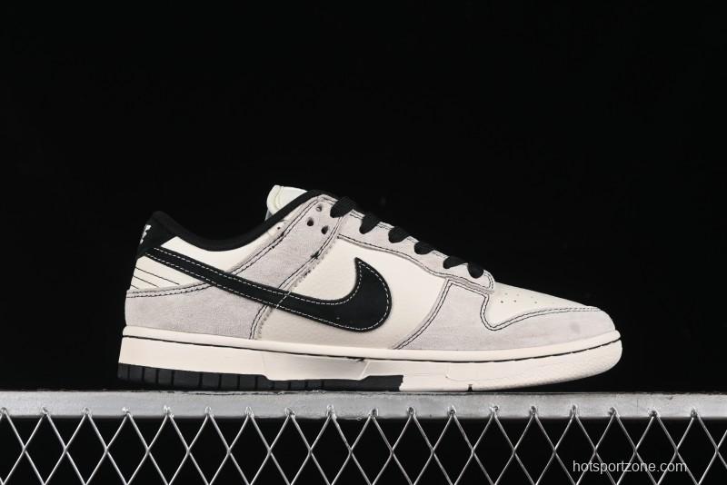 Nike SB Dunk Low SUP Collaboration - Gray White Black Swoosh Anniversary High-End Custom Low-Top Casual Skate Shoes - MM1089-019
