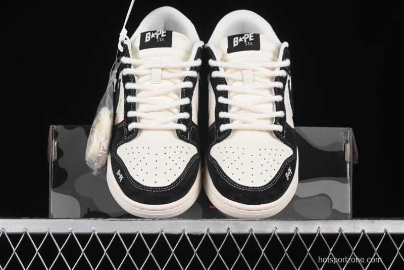 Nike SB Dunk Low Supreme x Bape Collaboration Anniversary Edition Custom Low-Top Casual Sneakers - SJ1089-018