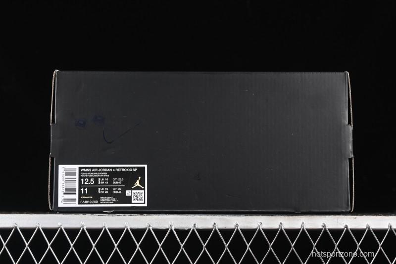 Nike A Ma Maniere x Air Jordan 4 Retro "Fossil Stone" Sneakers - FZ4810-200