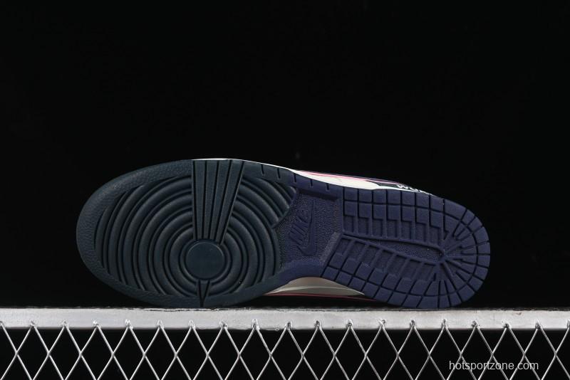 Nike SB Dunk Low Wukong Series - Beige with Navy Swoosh Anniversary Customized Low-Top Casual Skate Shoes - DJ2024-035