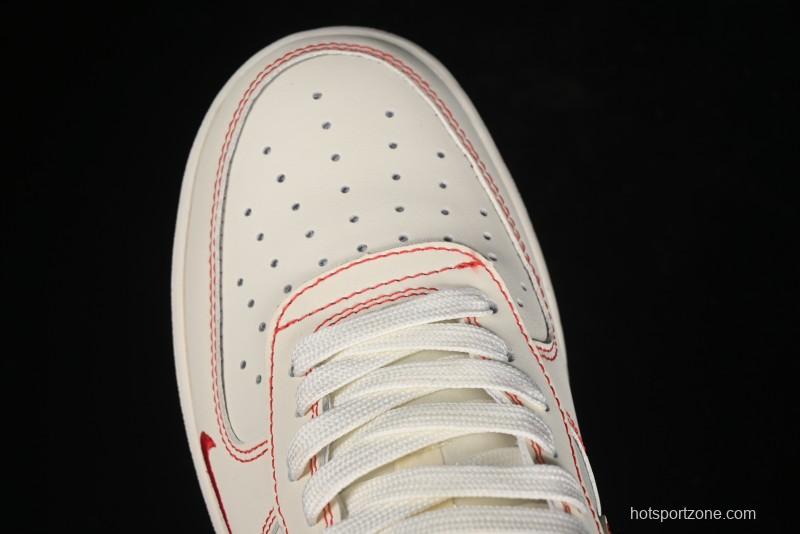 Nike Air Force 1 '07 Low Comme des Garcons Collaboration - Off-White Red Line Low-Top Casual Sneakers - KK3333-001