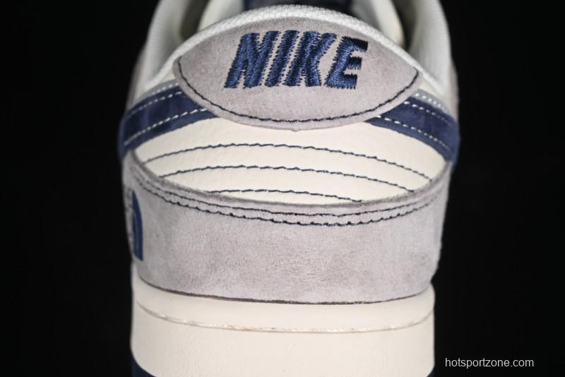 Nike SB Dunk Low The North Face Collaboration - Grey Pig Eight Blue Hook Anniversary High-End Custom Low-Top Casual Skate Shoes - SJ1089-010
