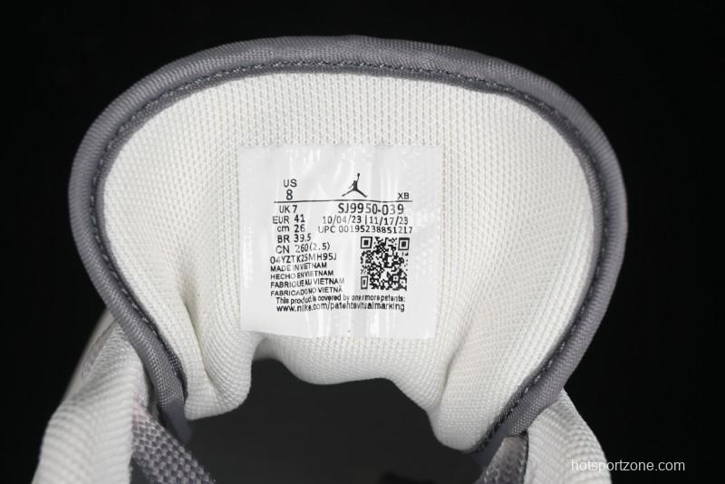 Nike Air Jordan 1 Low AJ1 The North Face Collaboration - Off White Grey Silver Trim Retro Basketball Shoes - SJ9950-039