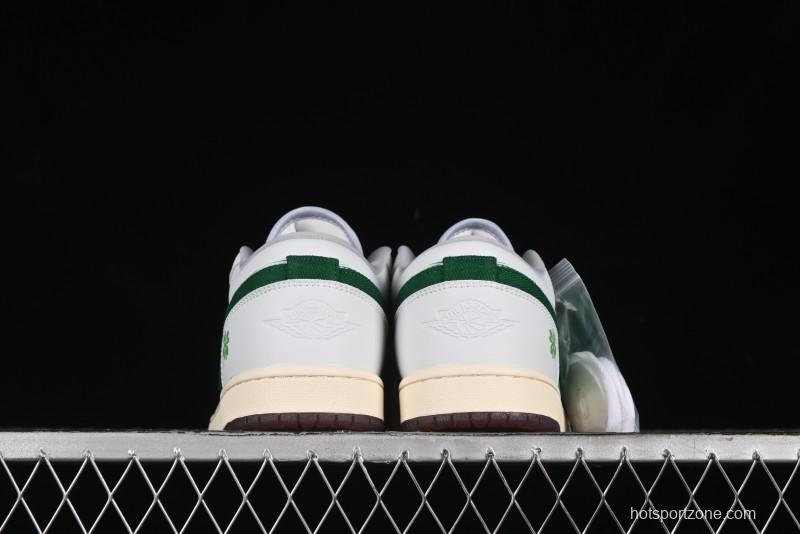 Nike Air Jordan 1 Low AJ1 White Green Double Hook Low-Top Retro Basketball Shoes - FZ5046-041