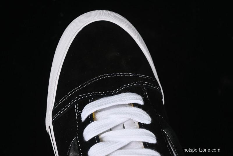 Vans Knu Skool Low-Top Retro Casual Vulcanized Slip-On Sneakers in Black White Yellow - VN000D6C6RJ