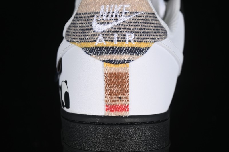 Nike Air Force 1 '07 Low Casual Sneakers with Lazy Panda Design - CW1188-768