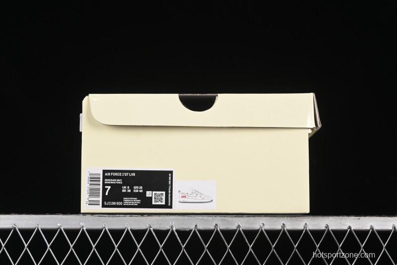Nike Air Force 1 '07 Low Supreme Collaboration - Red Stitch Grey Sole Casual Sneakers - SJ1198-600