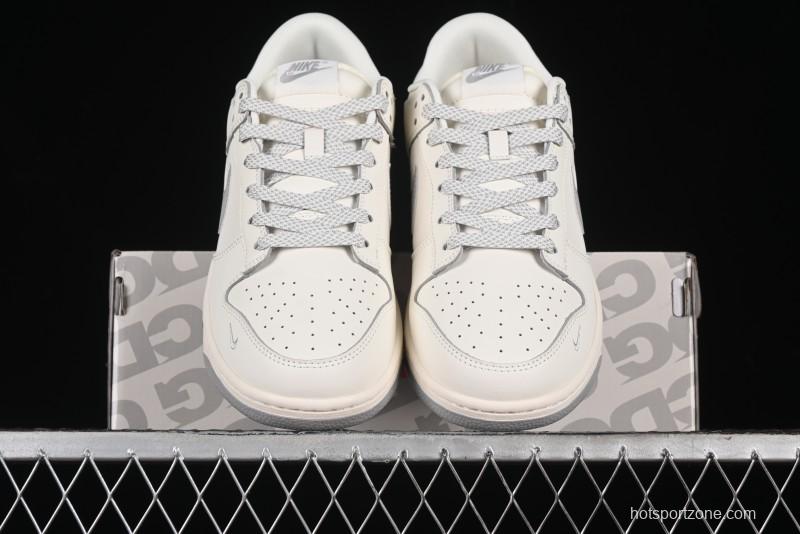 Nike SB Dunk Low Supreme The North Face Collaboration - Light Gray Reflective Swoosh Anniversary Custom Edition Low-Top Casual Skate Shoes - XX2025-628