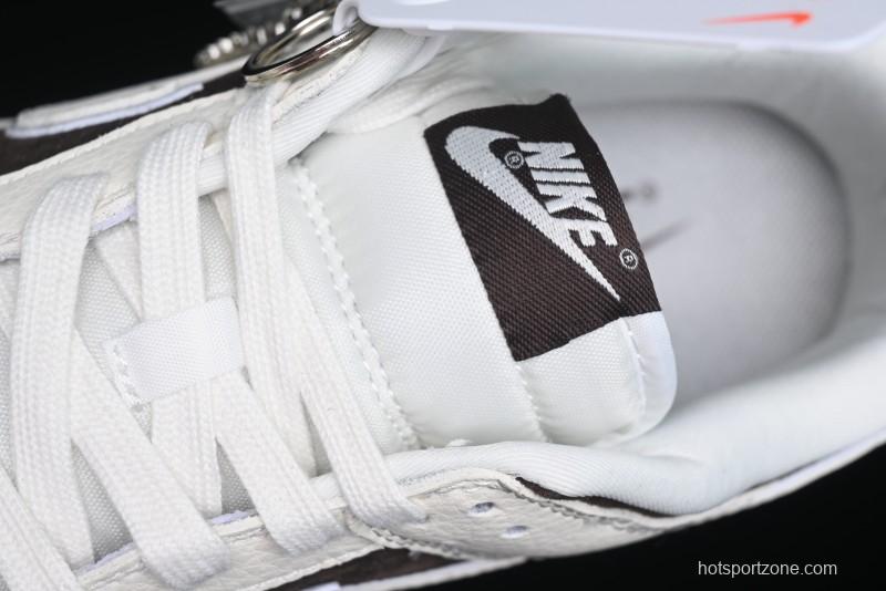 Nike SB Dunk Low Stussy Collaboration - Dark Brown White Swoosh Anniversary Custom Low-Top Casual Sneakers - KK1333-012