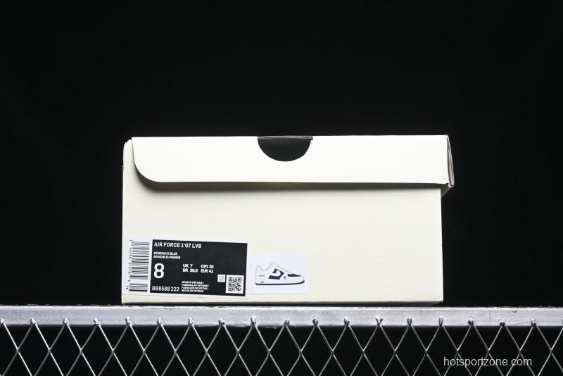 Nike Air Force 1 '07 Low Burberry Collaboration - Off White Navy Blue Patchwork Low Top Casual Sneakers BB8588-222