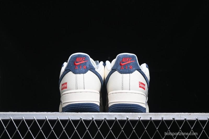 Nike Air Force 1 '07 Low Supreme Collaboration - Light Blue Suede Swoosh Casual Sneakers - XZ3328-669