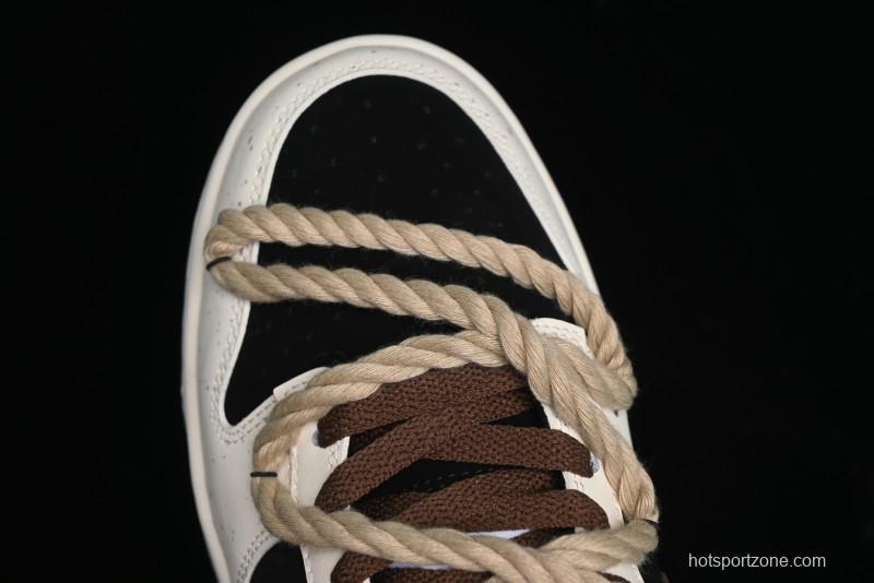 Nike Dunk Low Retro Casual Sneakers with Little Panda and Dopamine Mocha Design - DD1391-100