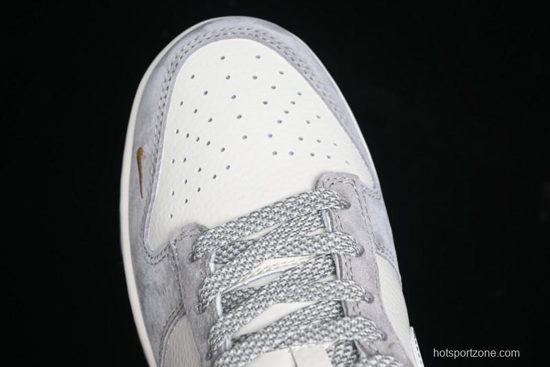 Nike SB Dunk Low Stussy Collaboration - Patchwork Black White Swoosh Anniversary Custom Low-Top Skate Shoes - DM6868-003