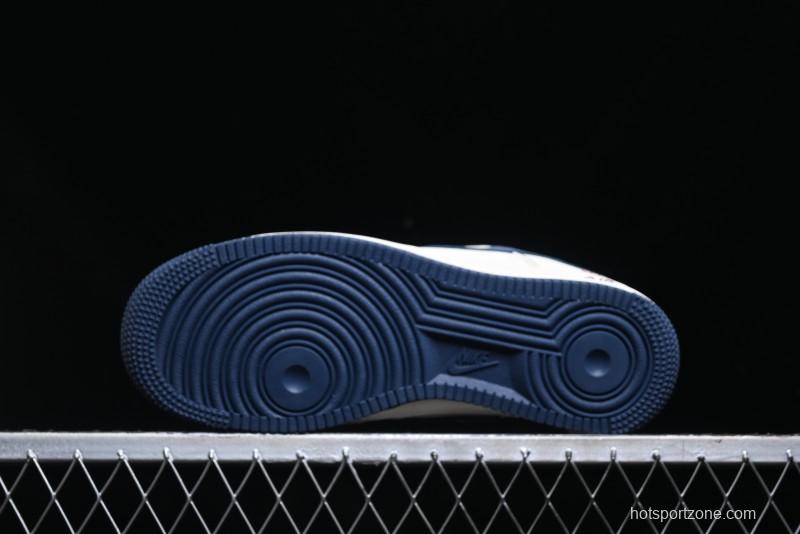 Nike Air Force 1 '07 Low Supreme Collaboration - Light Blue Suede Swoosh Casual Sneakers - XZ3328-669