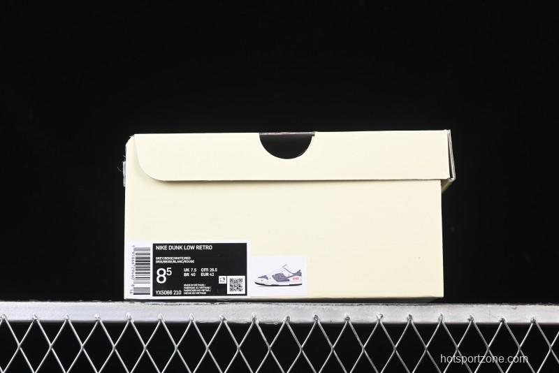 Nike SB Dunk Low Supreme Collaboration - Strap Light Gray Hook Anniversary High-End Custom Low-Top Casual Skate Shoes - YX5066-210