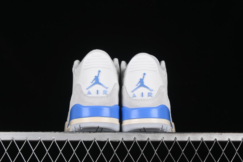 Nike Air Jordan 3 Retro "Lucky Shorts" Basketball Shoes with University Blue and White Colorway - CT8532-101