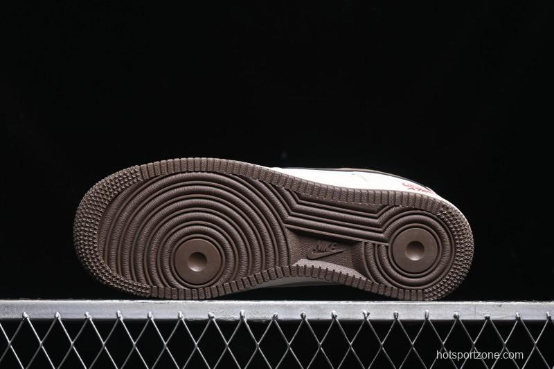 Nike Air Force 1 '07 Low Stone Island x Supreme Collaboration - Beige Brown Swoosh Casual Sneakers - BB1616-306