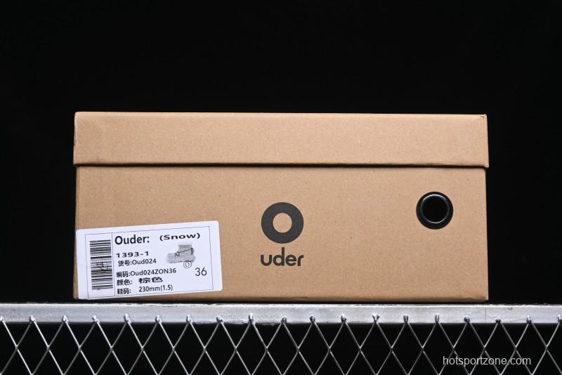 Ouder Retro Lace-Up Mid-Calf Warm & Thickened Platform Casual Snow Boots with Wool Lining - Oud024 Brown