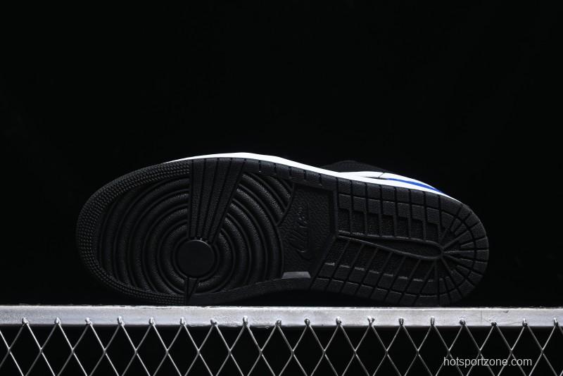 Nike Air Jordan 1 Low Retro Basketball Shoes Black Blue - 553558-042