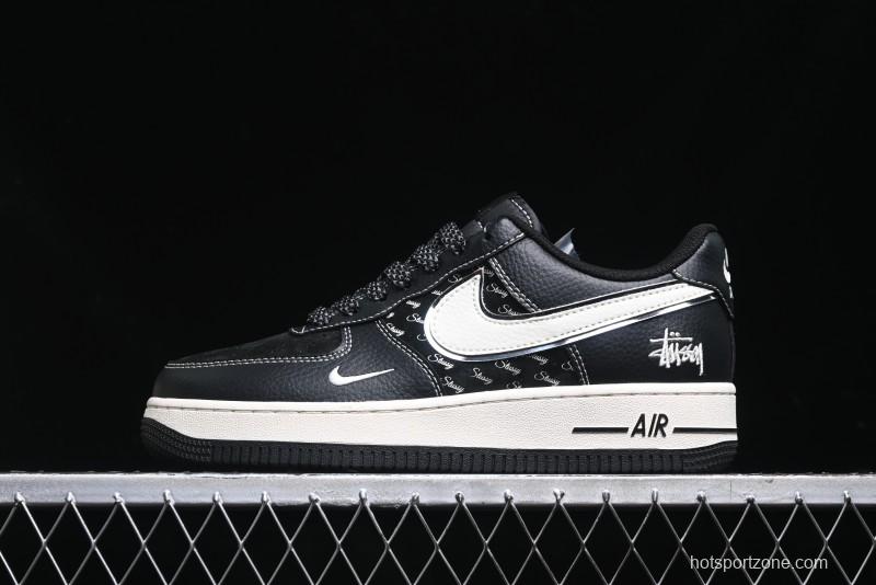 Nike Air Force 1 '07 Low Stussy Collaboration - All Black Low-Top Casual Sneakers - XZ6188-311