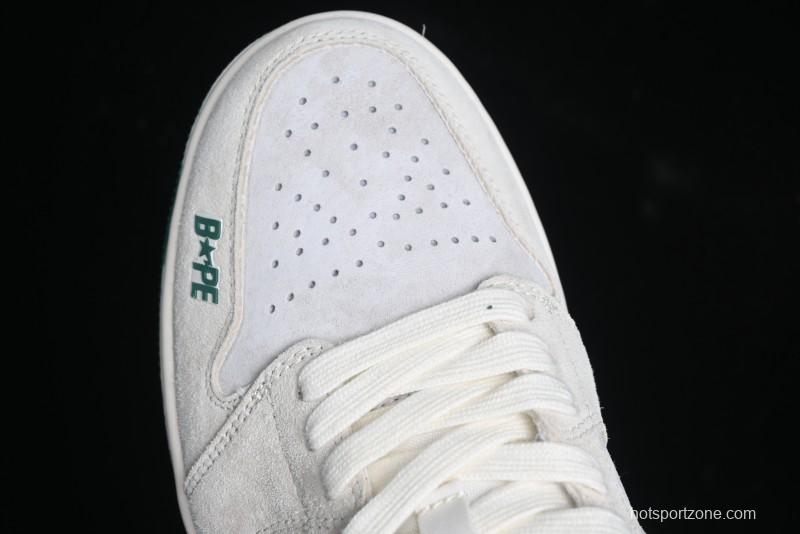 Nike Air Jordan 1 Low AJ1 Bape Collaboration - Full Pig Eight Green Grey Retro Basketball Shoes - DM9188-009