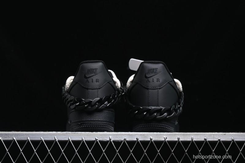 Nike Air Force 1 '07 Low Black Deconstructed Utility Casual Sneakers - CW2288-763