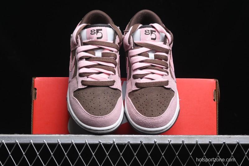 Nike Dunk Low 85 Double Swoosh Series Strawberry Chestnut SB Low Top Casual Skate Shoes - HV1799-161
