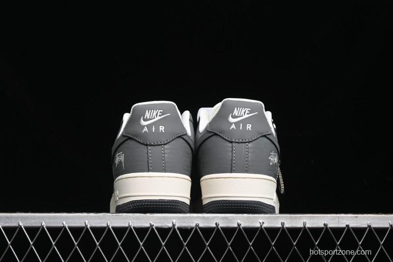 Nike Air Force 1 '07 Low Stussy Collaboration - Light Bone Shadow Low-Top Casual Sneakers - DF0180-008