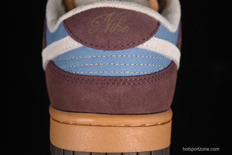 Nike Dunk Low Retro "Love & Peace" Casual Sneakers in Vintage Brown - HQ3459-212