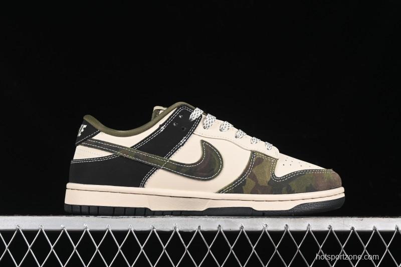 Nike SB Dunk Low Bape Collaboration - Patchwork Camouflage Anniversary Custom Low-Top Casual Sneakers - CH6336-229