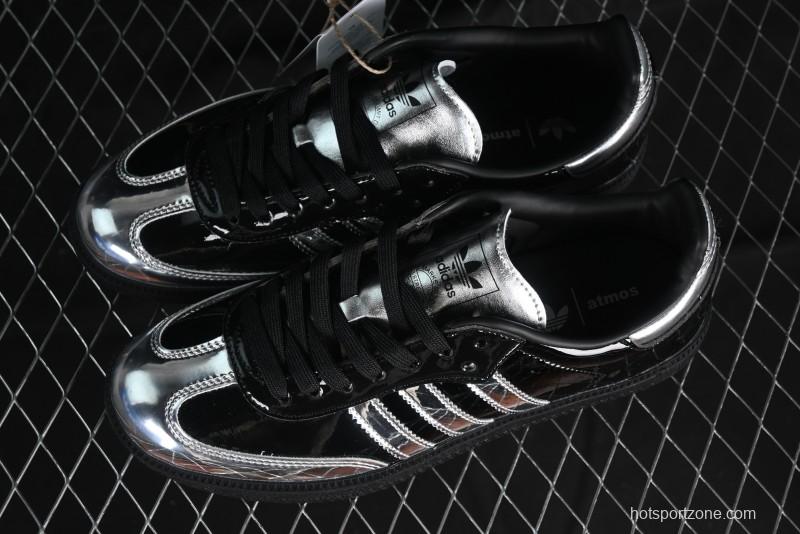 Adidas Samba Atmos IH3364 Patent Leather Black Silver Casual Sneakers