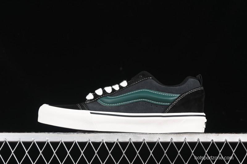 Vans Knu Skool Carbon Grey Black Green Low Top Retro Casual Vulcanized Sneakers - VN000D6CCI2