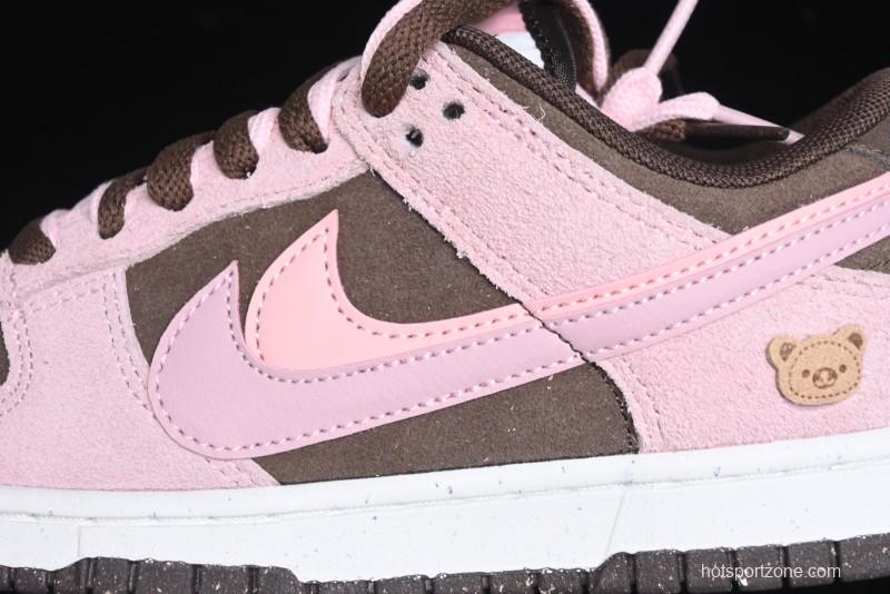 Nike Dunk Low 85 Double Swoosh Series Strawberry Chestnut SB Low Top Casual Skate Shoes - HV1799-161