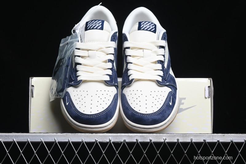 Nike Travis Scott x Fragment Design x Air Jordan 1 Low OG SP AJ1 Retro Sneakers - SJ2068-110