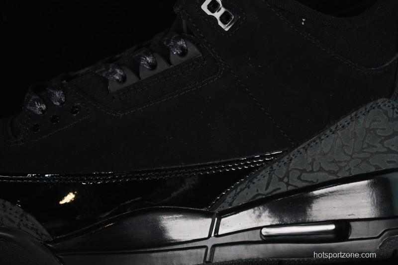 Nike Air Jordan 3 Retro Basketball Shoes in Midnight Black - CT8532-001