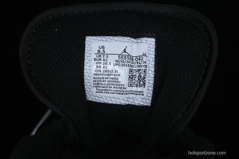 Nike Air Jordan 1 Low Retro Basketball Shoes Black Blue - 553558-042