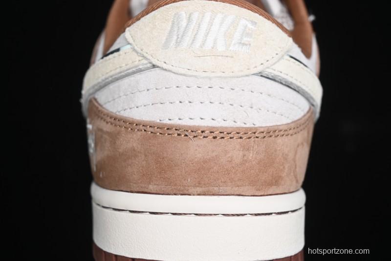 Nike SB Dunk Low Stussy Collaboration - Mummy Brown Anniversary Custom Low-Top Casual Sneakers - XX3168-601