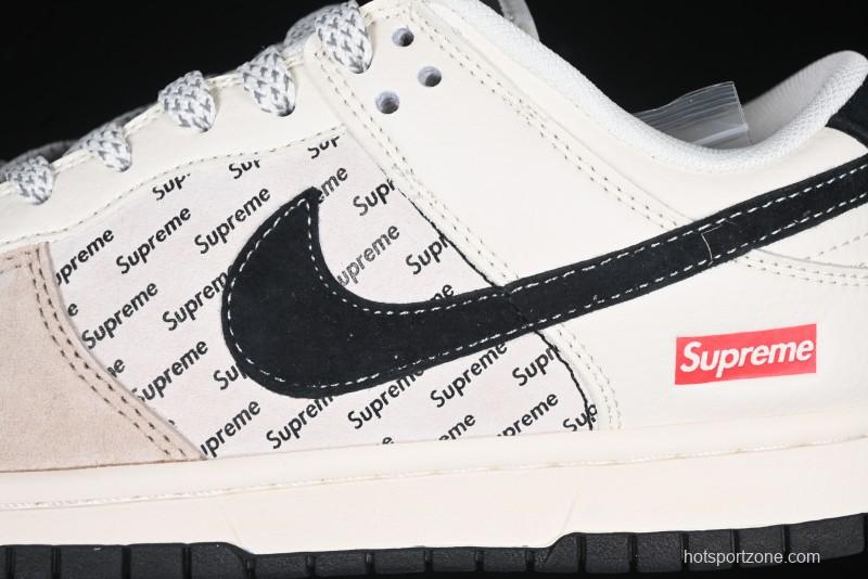 Nike SB Dunk Low Supreme Collaboration - Beige Brown Anniversary High-End Custom Low-Top Casual Skate Shoes - XS1086-003