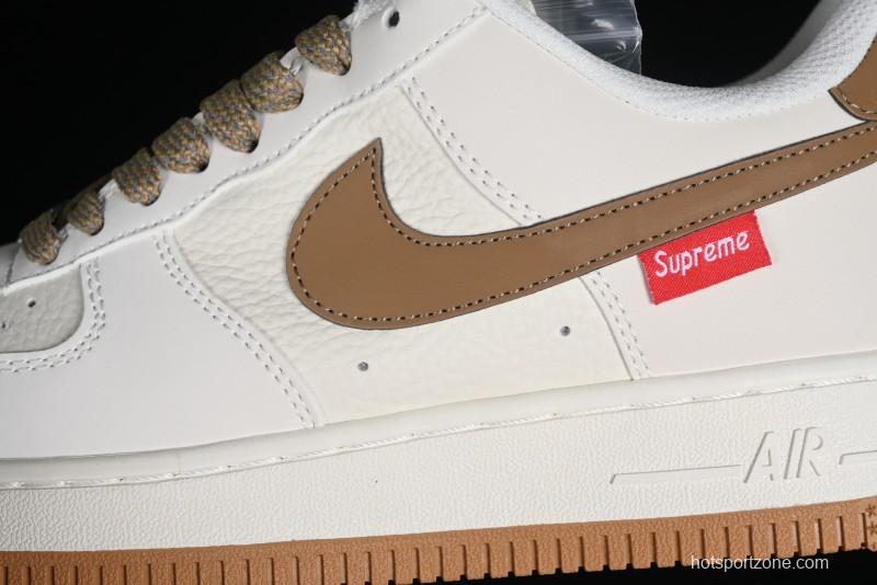 Supreme x Nike Air Force 1 '07 Low Skateboarding Shoes - Coffee Brown - HD1968-019
