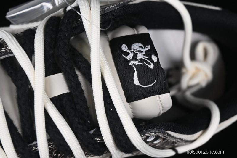 Nike SB Dunk Low Year of the Snake Series Snake Scale White Swoosh Customized Low-Top Casual Skate Shoes - YX5066-275