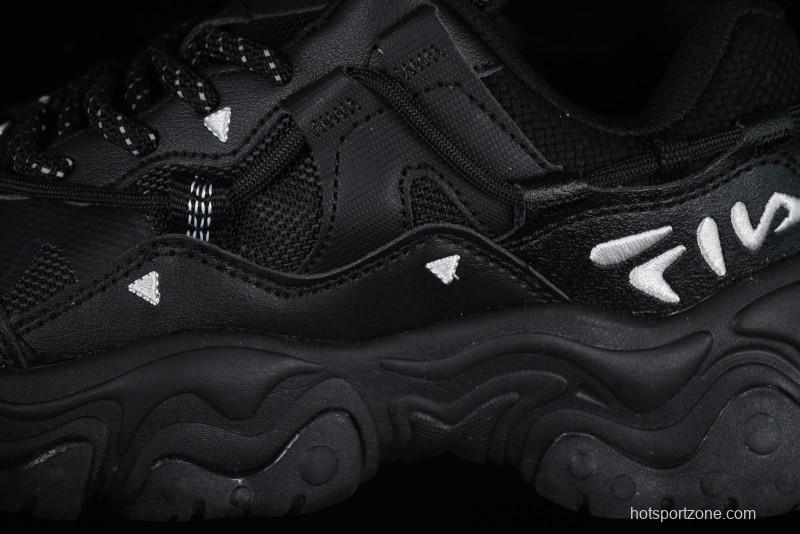 Fila Fusion Retro Mars Running Shoes with Lace-Up Design and Cushioned Sole - F12W422103FBK