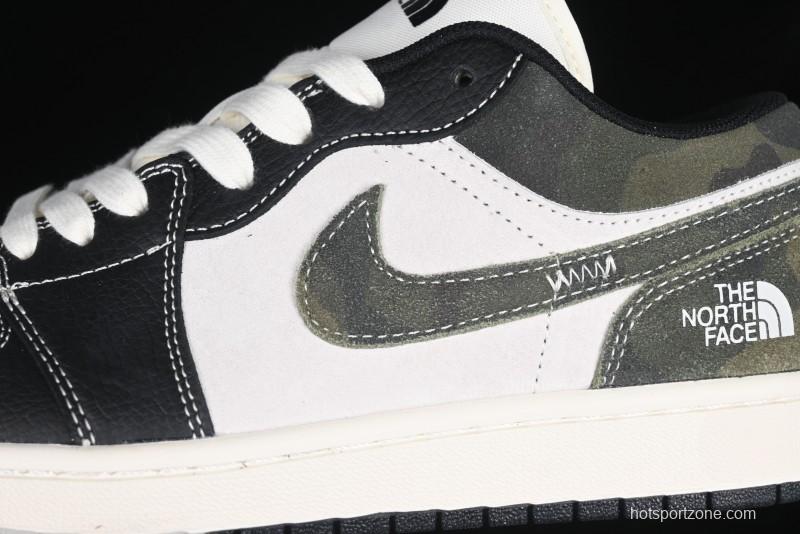 Nike Air Jordan 1 Low AJ1 The North Face Collaboration Dark Camouflage Custom High-End Retro Basketball Shoes - DM9188-013