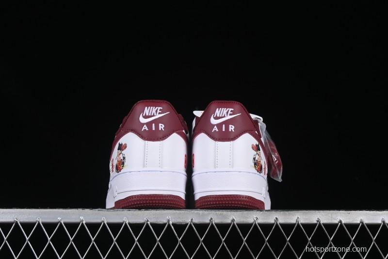 Nike Air Force 1 '07 Low "Nezha" 2D Hand-Painted Doodle Casual Sneakers with Full-Length Air Cushion - FV5988-105