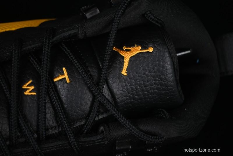 Nike Air Jordan 12 Retro Basketball Shoes in Black and Yellow - 130690-070