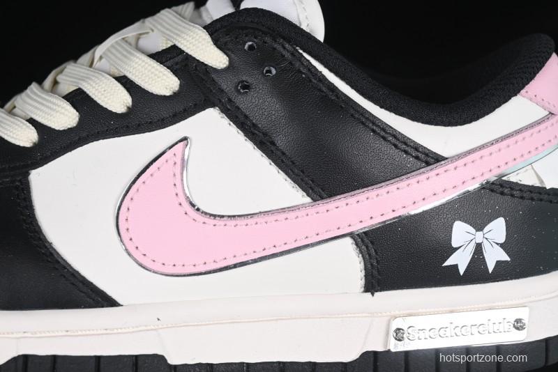 Nike SB Dunk Low Butterfly Bow Black White Pink Low-Top Casual Skate Shoes - BP1220-009