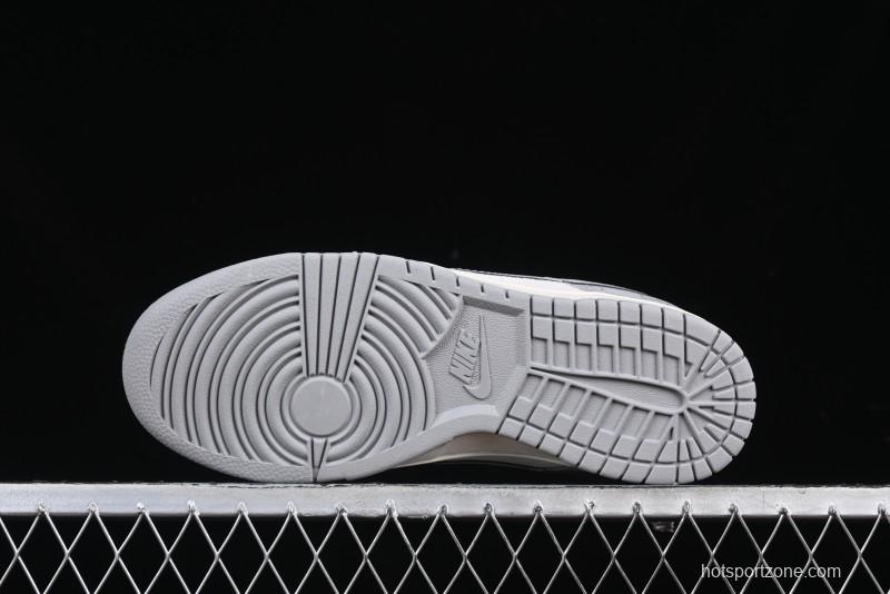 Nike SB Dunk Low Gucci Collaboration Dark Pattern Grey Swoosh Anniversary Custom Low-Top Casual Skate Shoes - DM6868-013